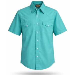 Vintage Holt Western Wear Shirt Mens Medium Pearl Snap Short Sleeve USA